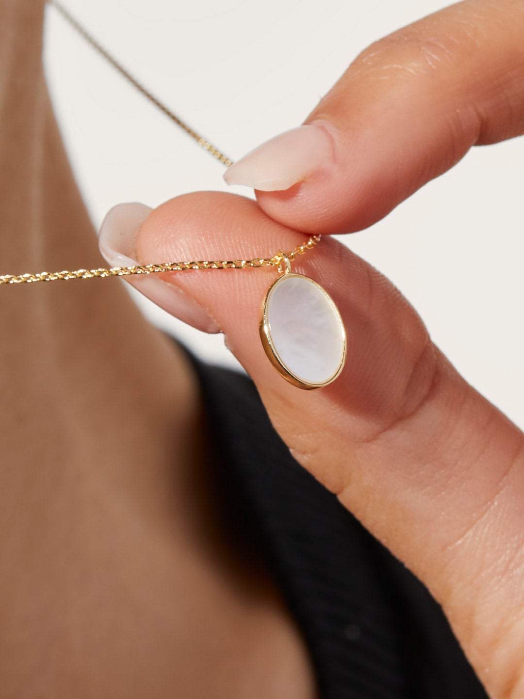 Ana Luisa Jewelry Necklaces Pendants Mother Of Pearl Necklace Vinta Oval Silver