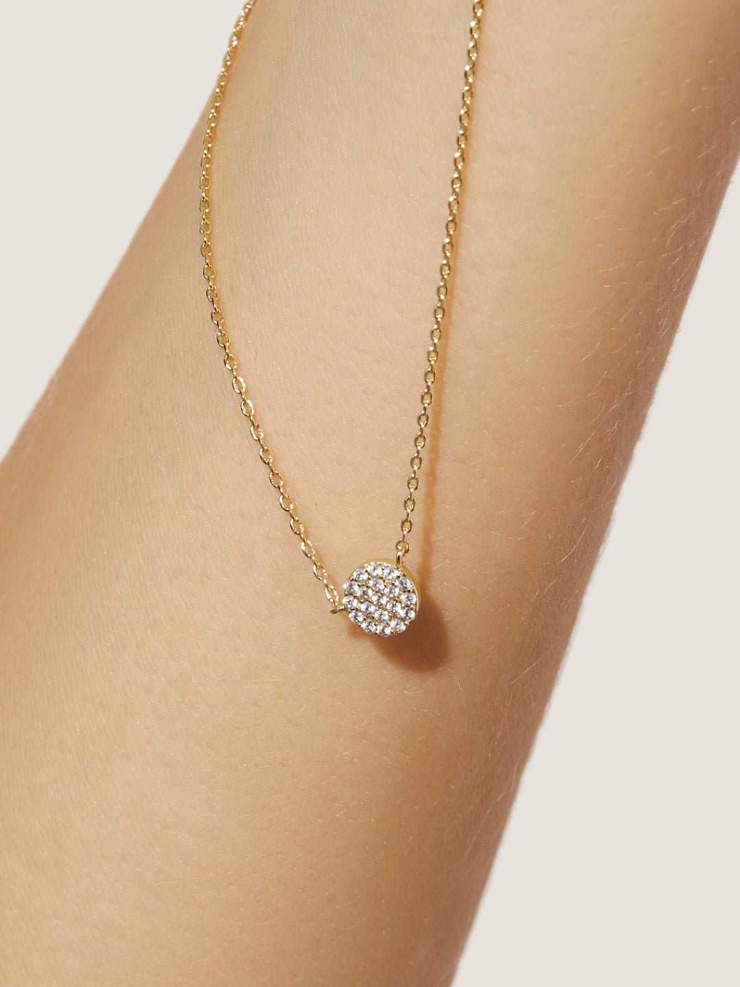 Ana Luisa Jewelry Necklaces Pendants Pave Disc Necklace Jordan Gold