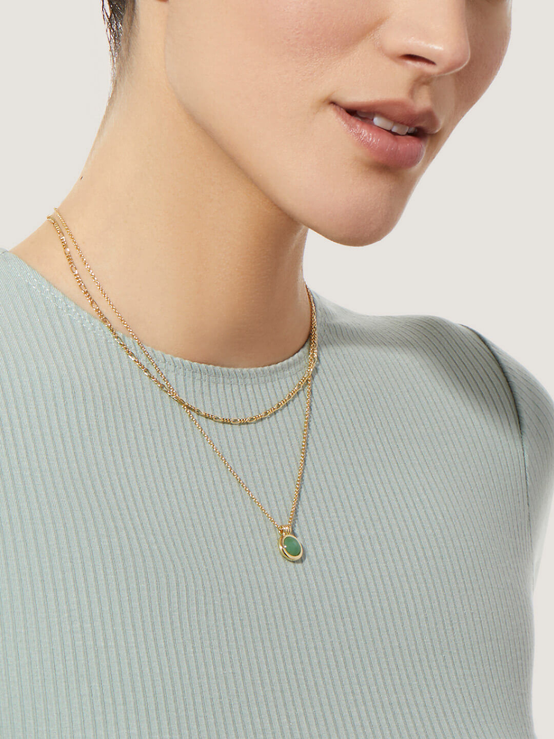 Ana Luisa Jewelry Necklaces Sets Layered Necklace Aria Aventurine Gold