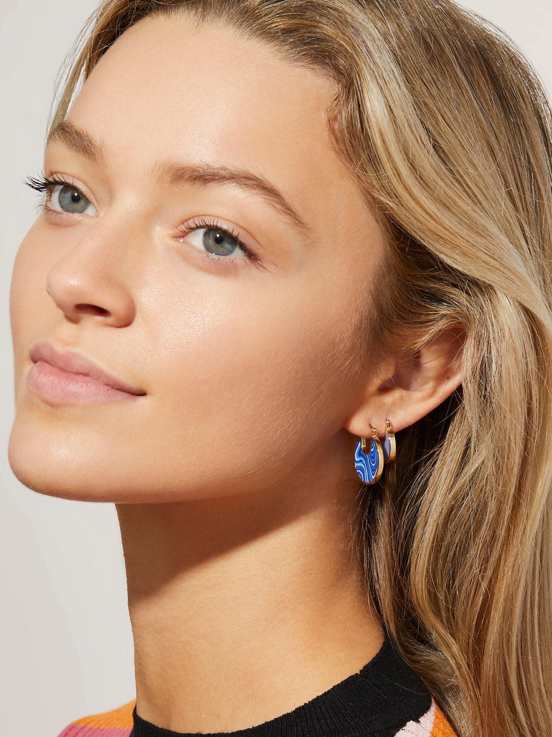 Ana Luisa Jewelry Earring Statement Earrings Hana Liquid Blue Gold