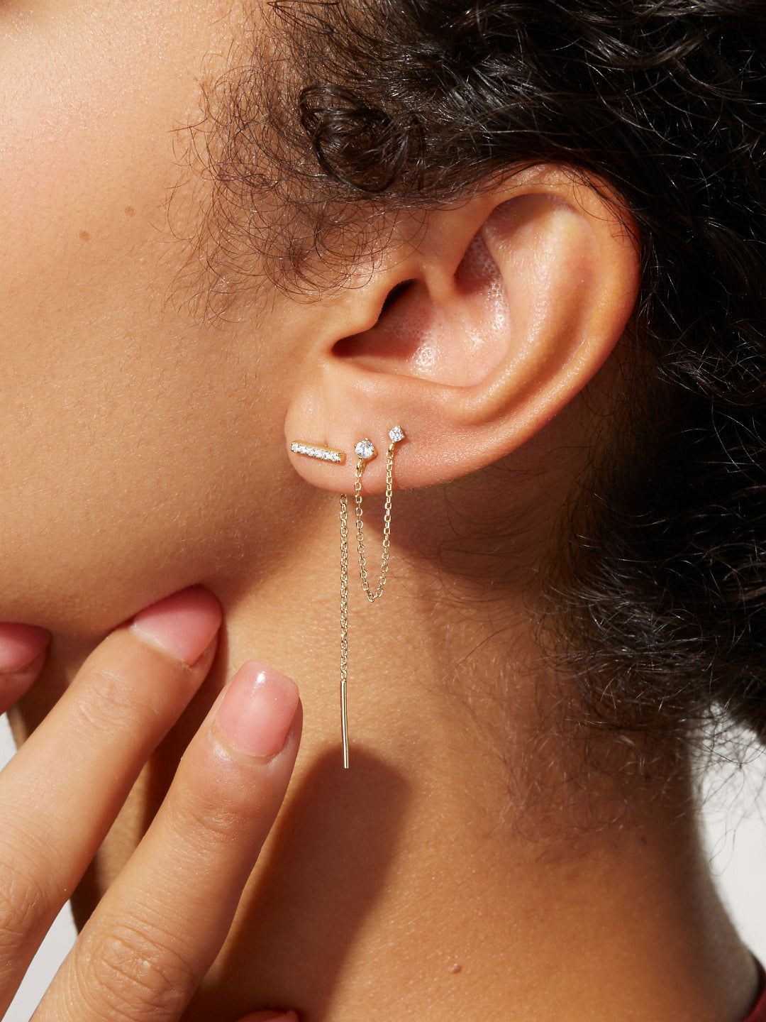 Ana Luisa Jewelry Earring Statement Threader Earrings Lilou Silver