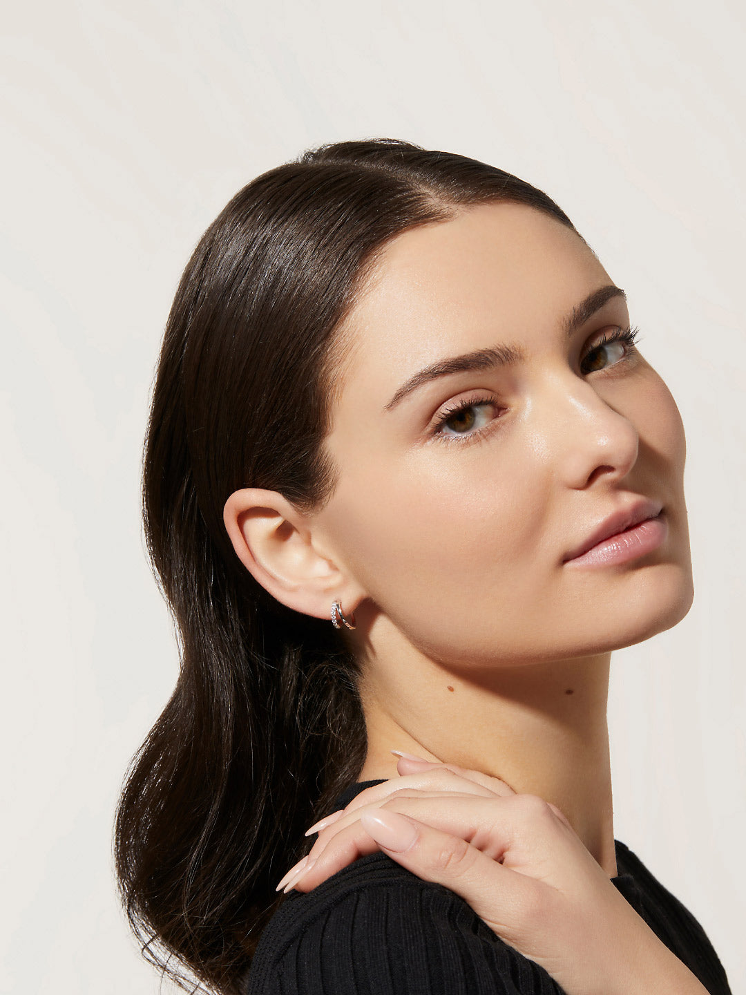 Ana Luisa Jewelry Earrings Small Hoops Double Hoop Earrings Toda Silver Silver