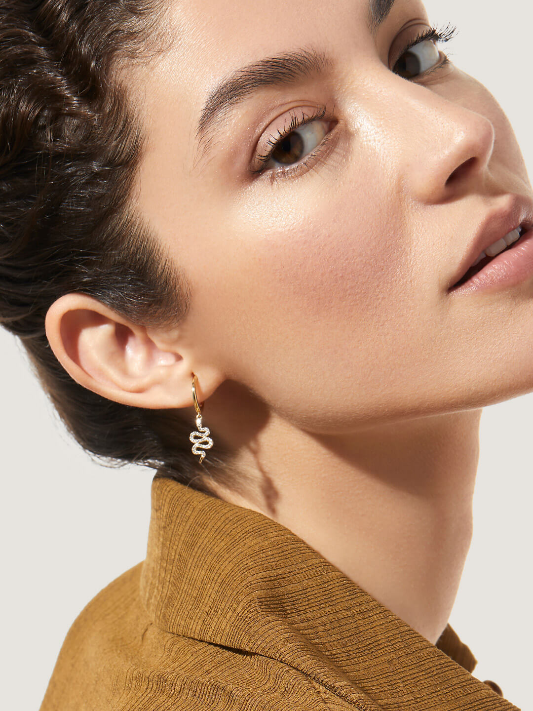 Ana Luisa Jewelry Earrings Small Hoops Snake Earrings Devin Gold