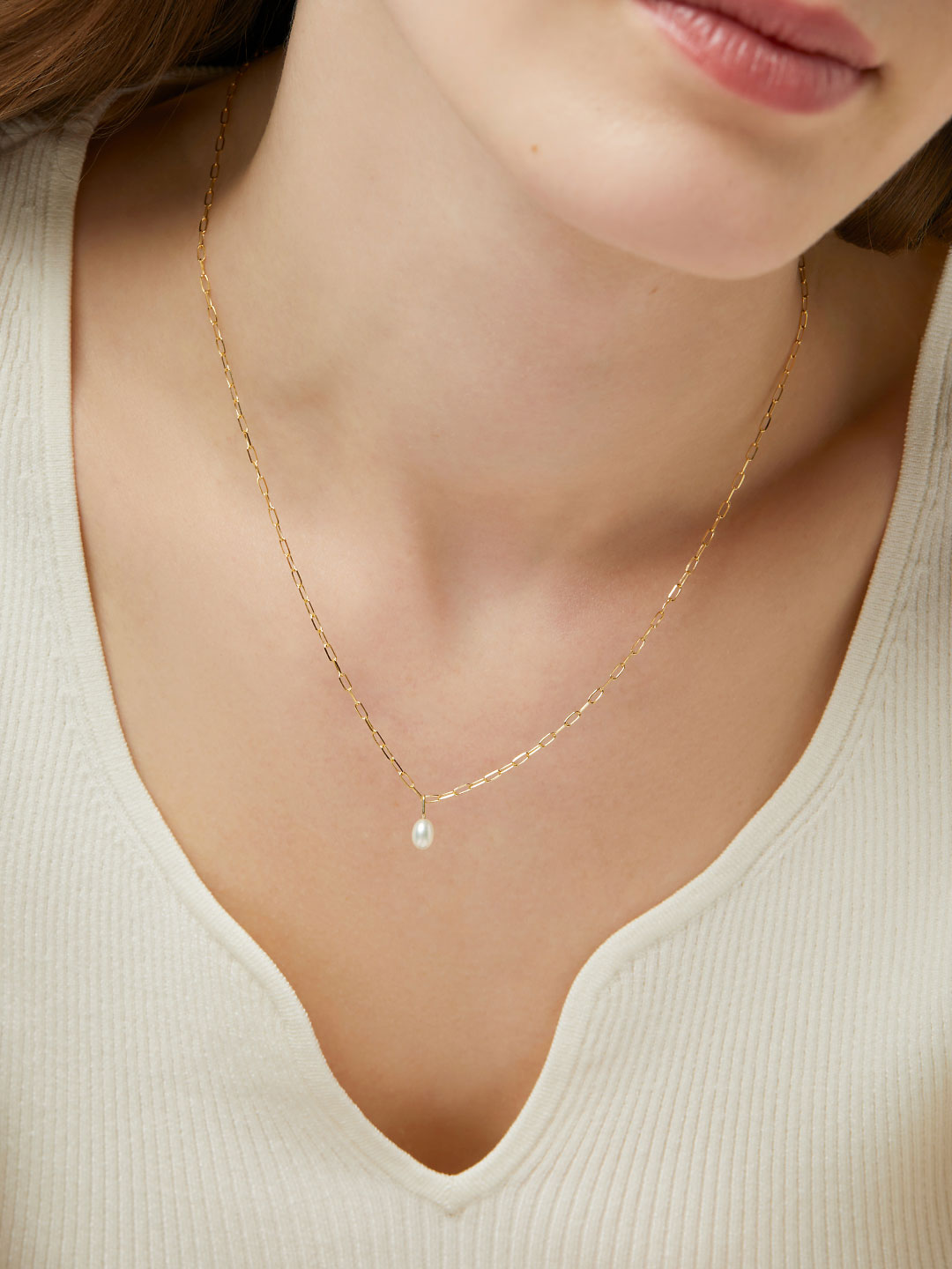 Ana Luisa Jewelry Necklaces Light Chains Gold Paperclip Chain Necklace Gold Paperclip Necklace Solid Gold