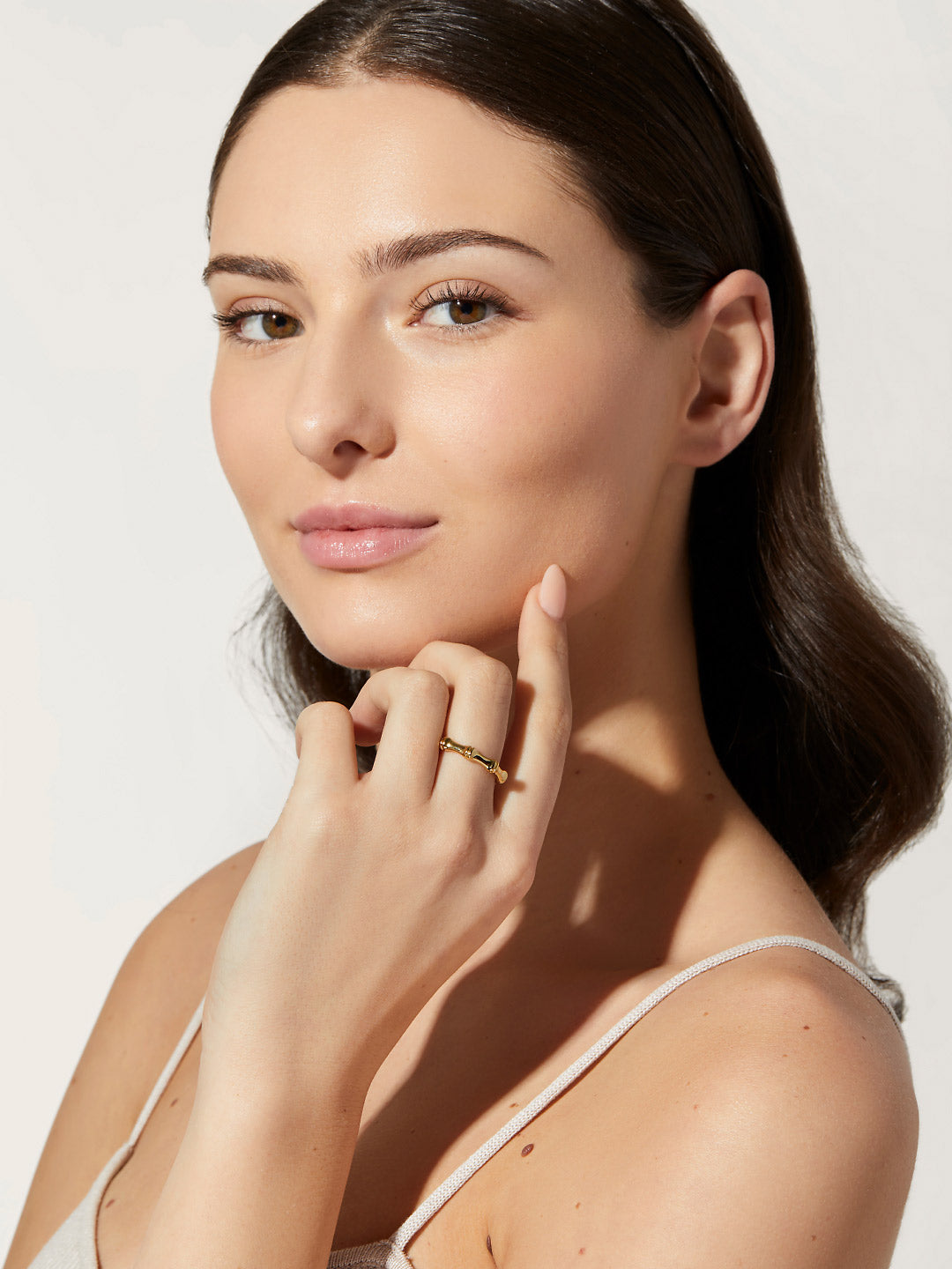 Ana Luisa Jewelry Rings Medium Bands Bamboo Ring Viaje Gold