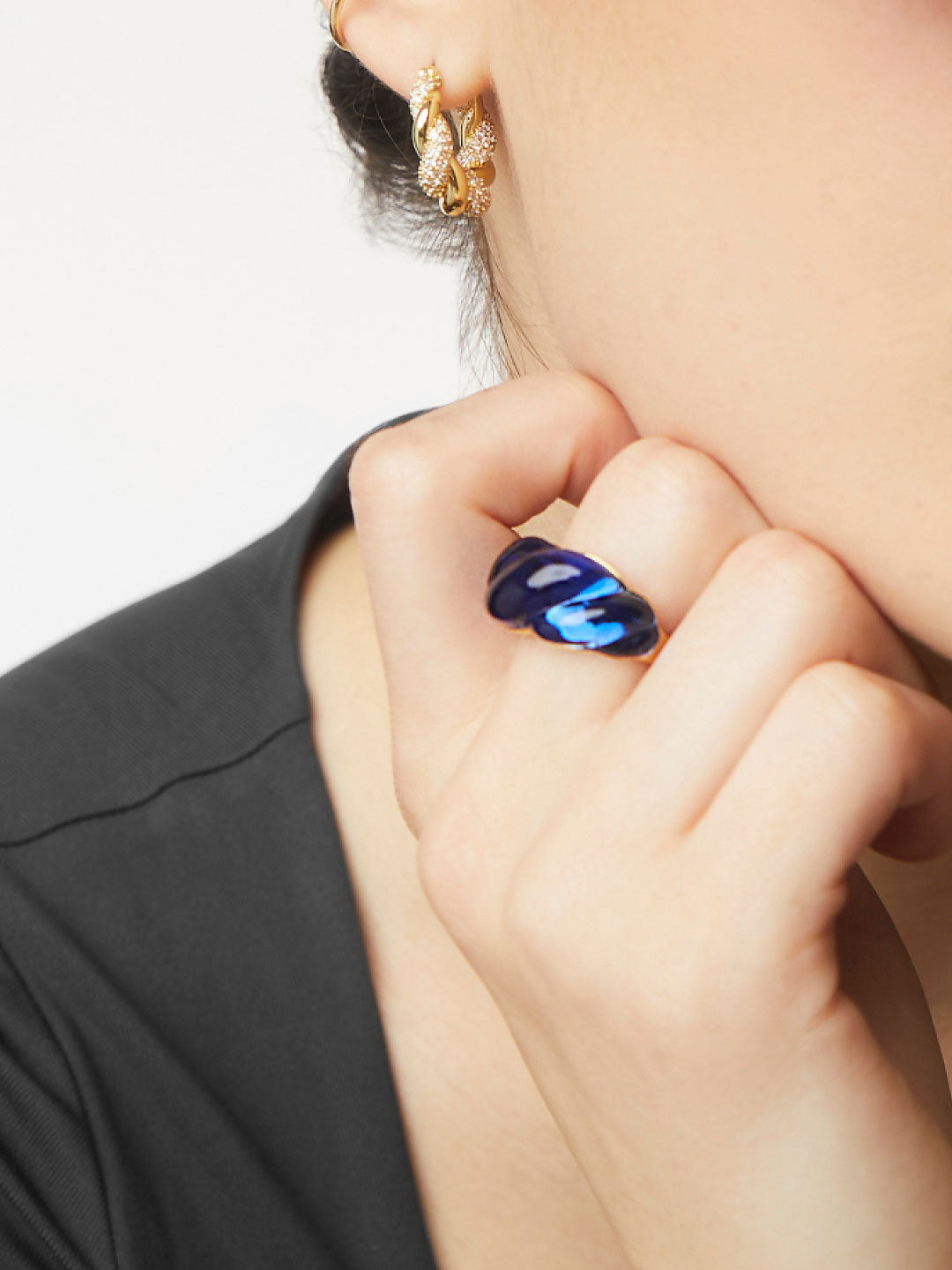 Ana Luisa Jewelry Rings Statement Rings Glass Ring Faye Gold