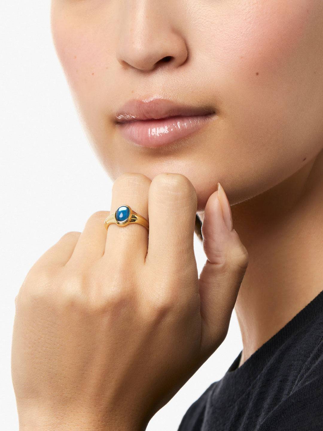 Ana Luisa Jewelry Rings Statement Rings Glass Ring Mazie Gold