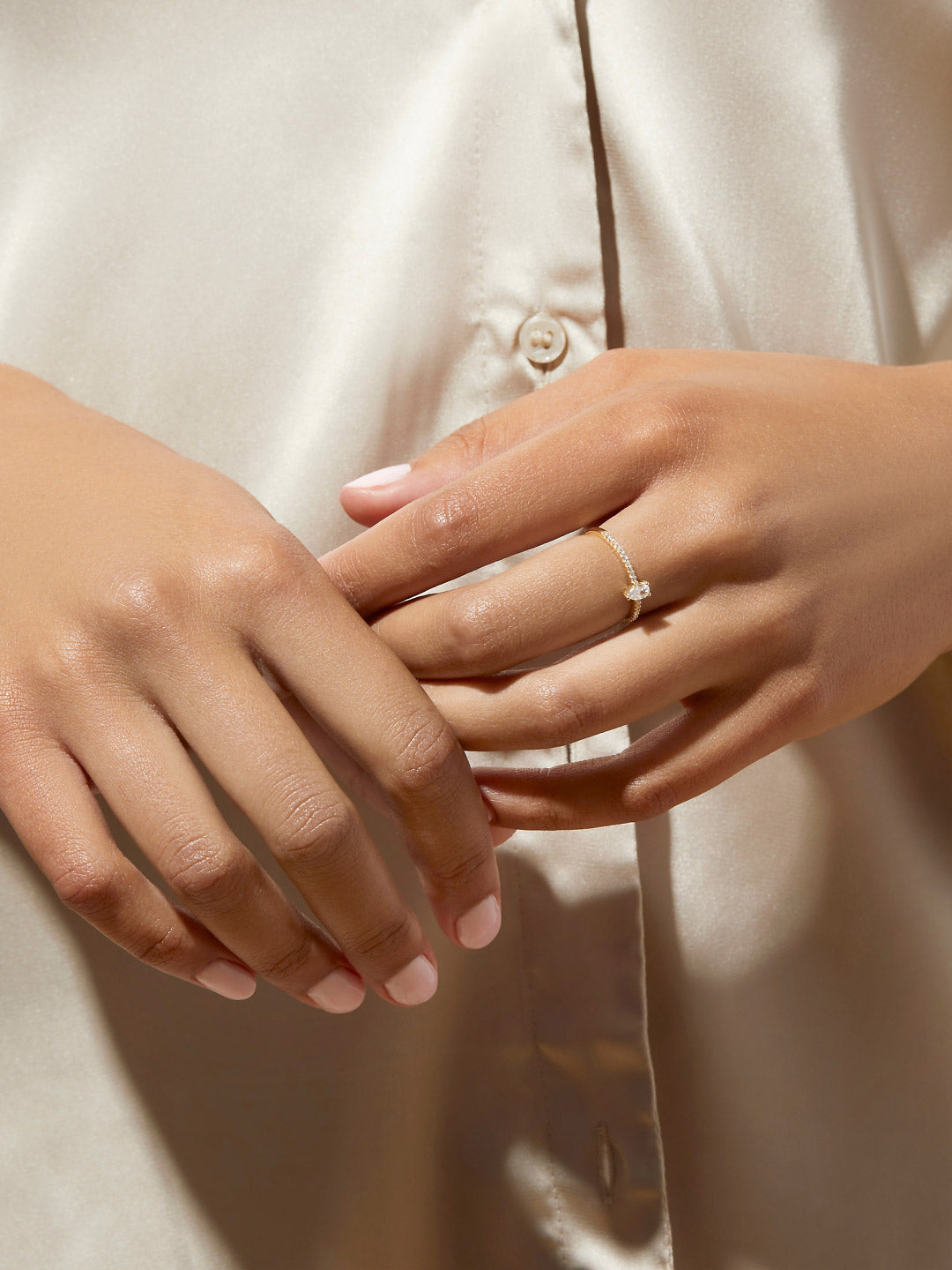 Ana Luisa Jewelry Rings Thin Bands Pear Ring Lillian Silver
