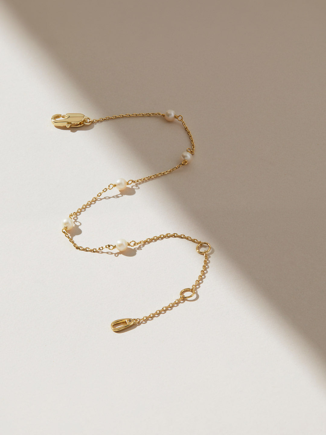 Ana Luisa Jewelry Bracelets Light Chains Pearl Station Bracelet Adelie Gold
