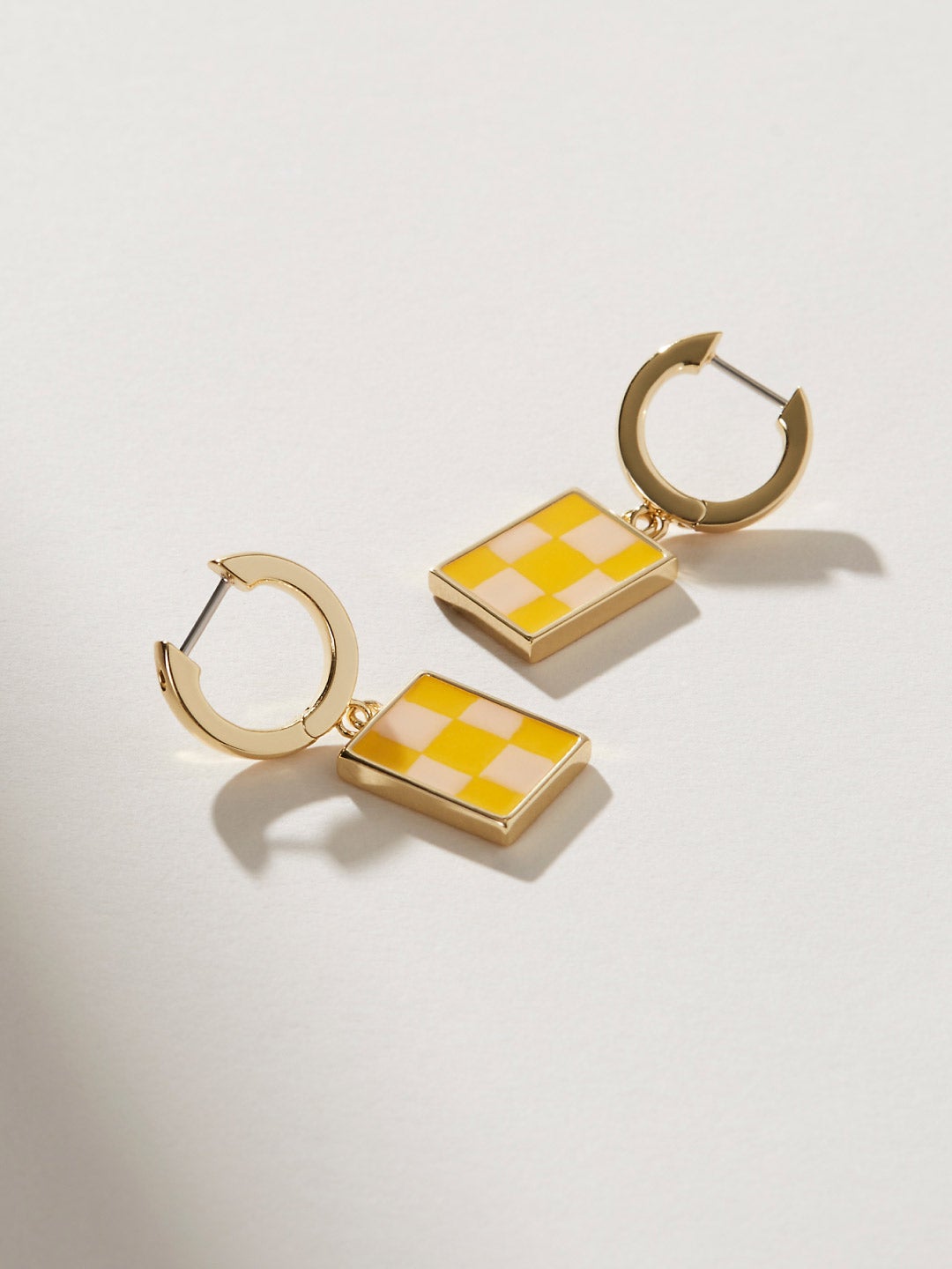 Ana Luisa Jewelry Earring Drop Enamel Drop Earrings Salome Checker Dandelion Gold