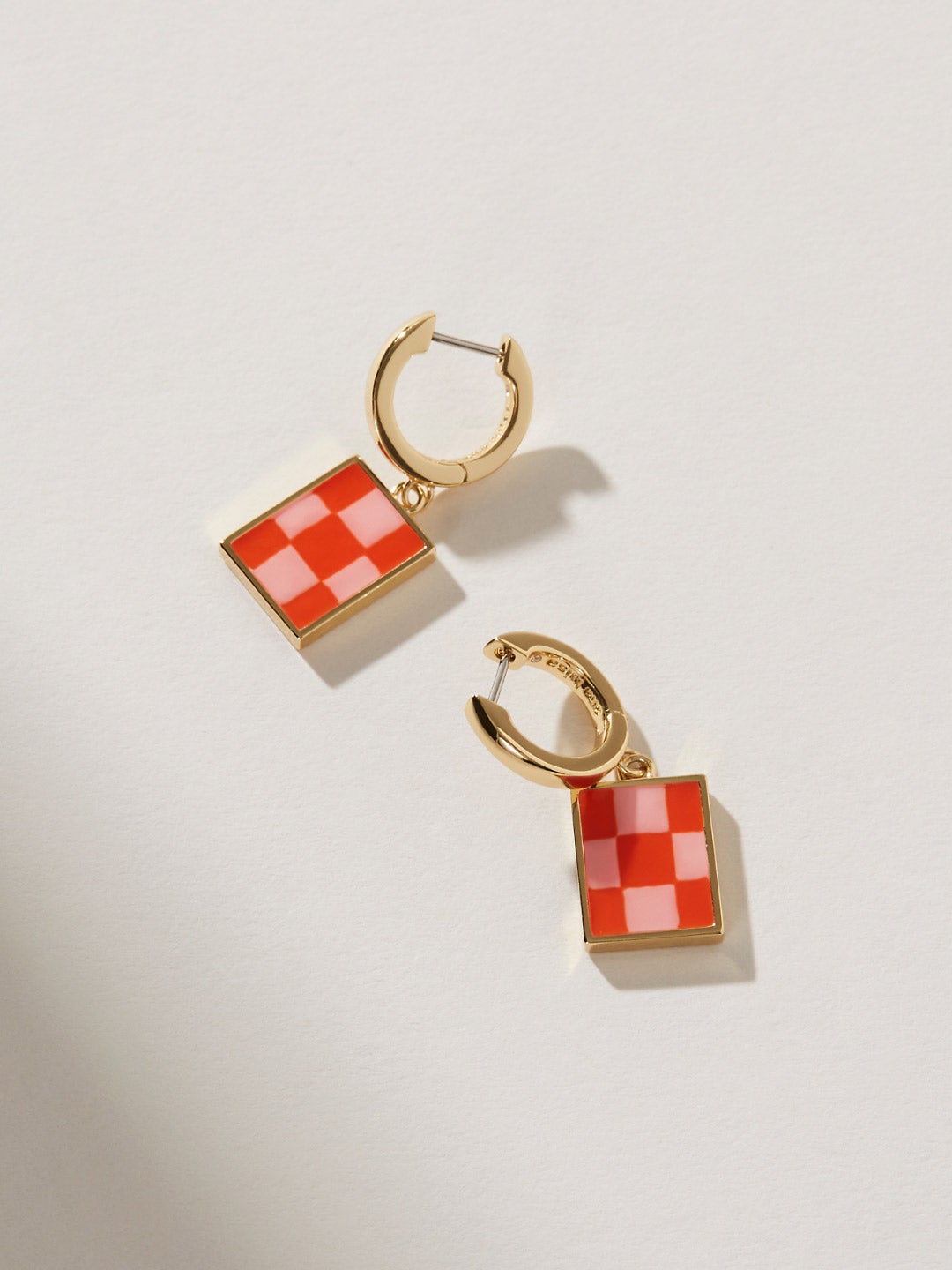 Ana Luisa Jewelry Earring Drop Enamel Drop Earrings Salome Checker Poppy Gold