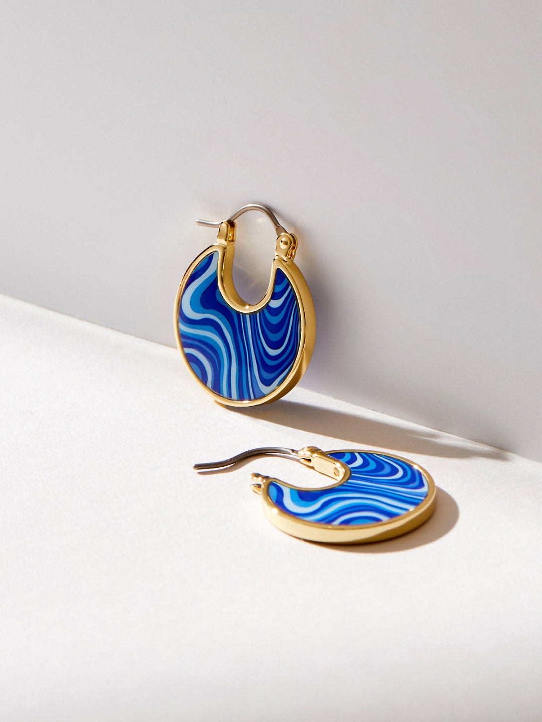 Ana Luisa Jewelry Earring Statement Earrings Hana Liquid Blue Gold
