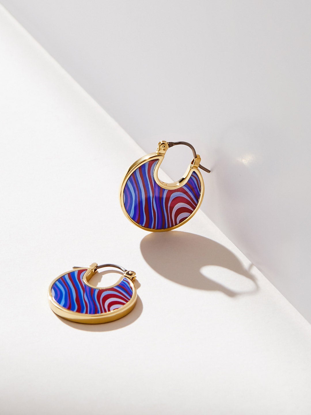 Statement Earrings - Hana Liquid Dark Blue