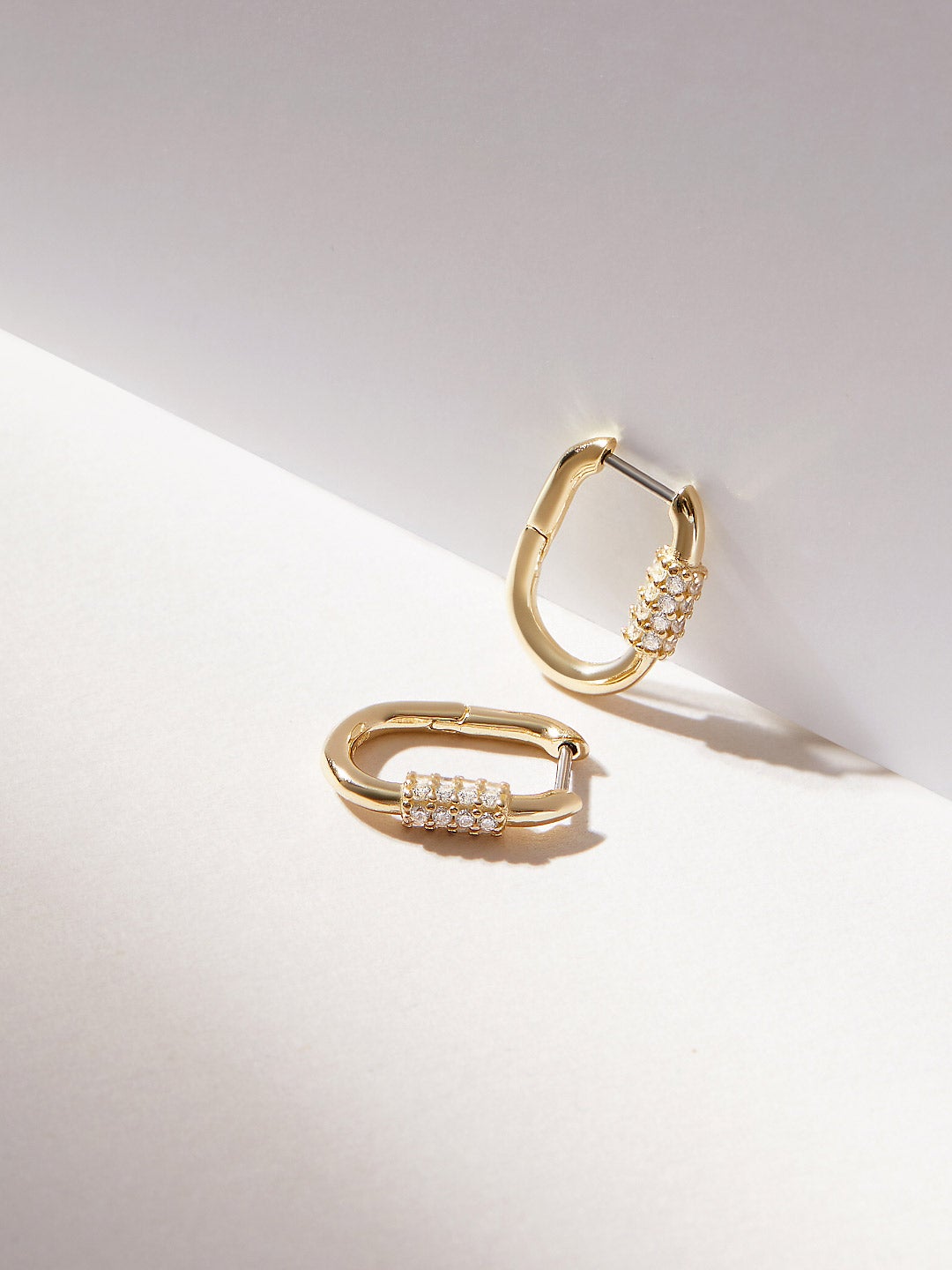 Ana Luisa Jewelry Earrings Hoop Earrings Gold Hoop Earrings Rox Pave Bead Silver