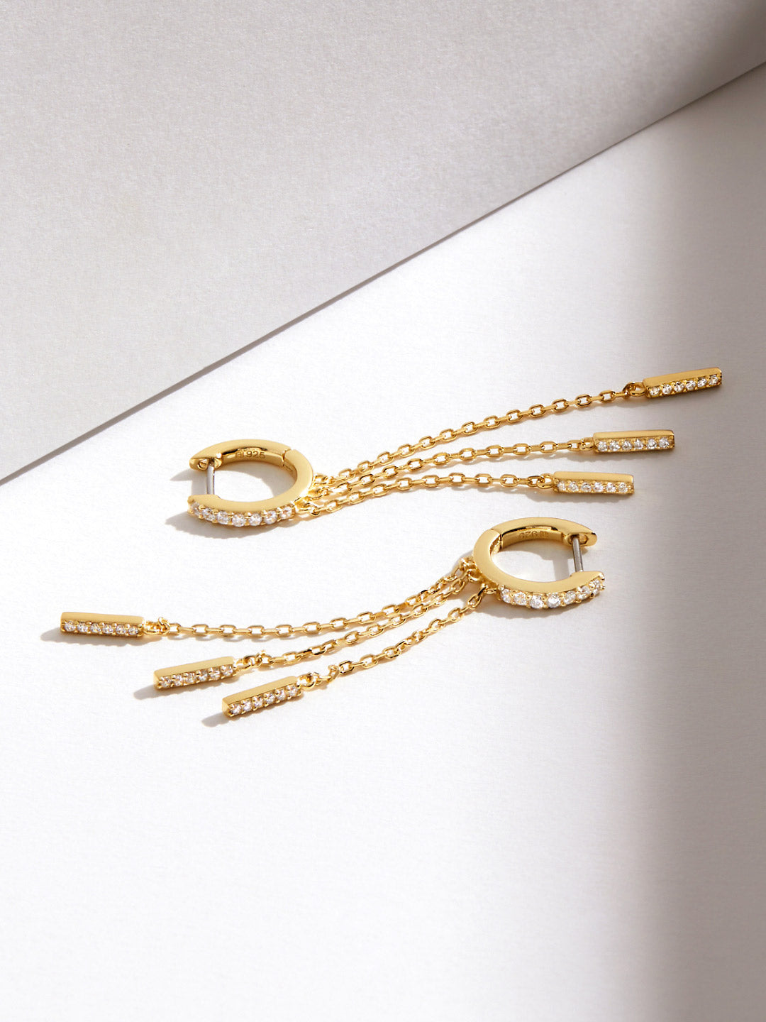Ana Luisa Jewelry Earrings Huggie Chain Hoop Earrings Chiara Silver