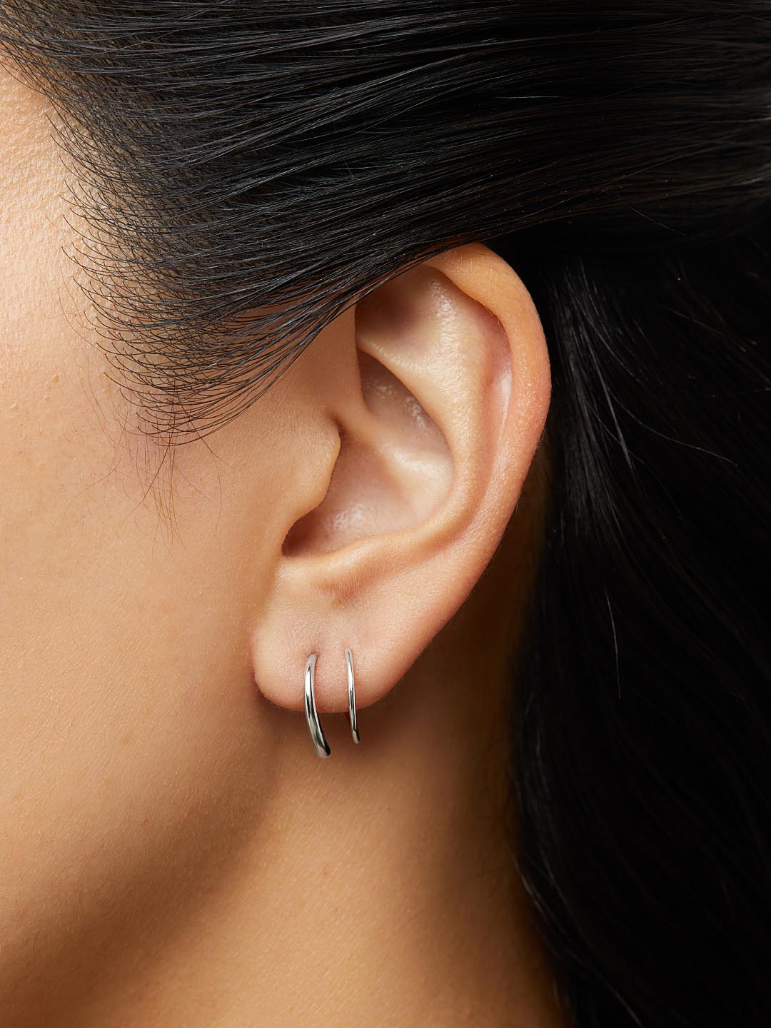 Ana Luisa Jewelry Earrings Small Hoops Double Hoop Earrings Harley Silver Silver