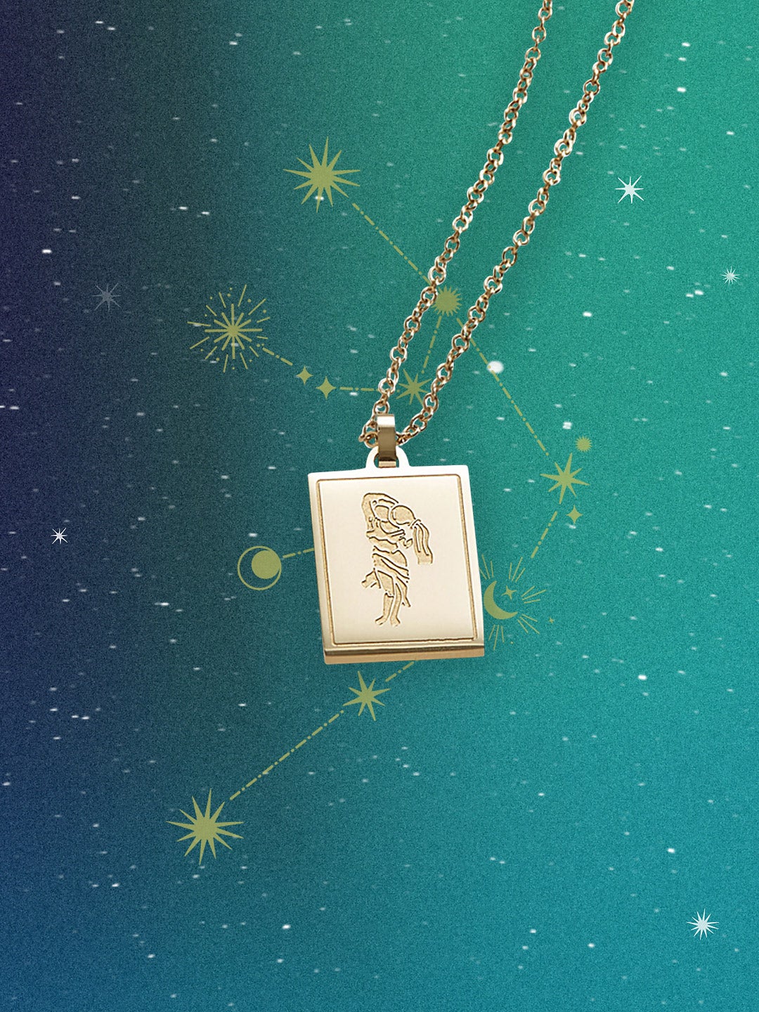 Ana Luisa Jewelry Necklaces Pendants Zodiac Necklace Aquarius Stainless Steel