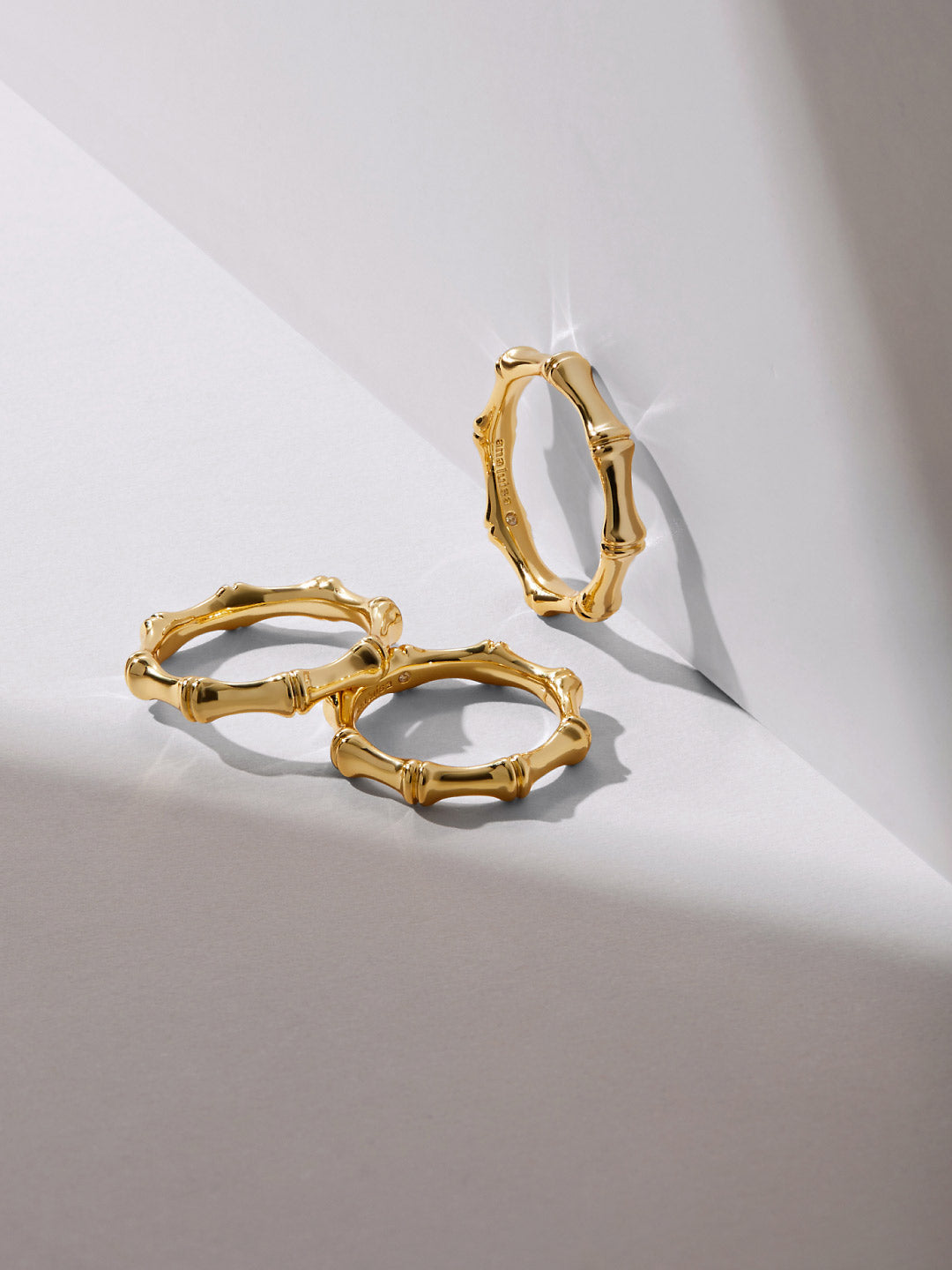 Ana Luisa Jewelry Rings Medium Bands Bamboo Ring Viaje Gold