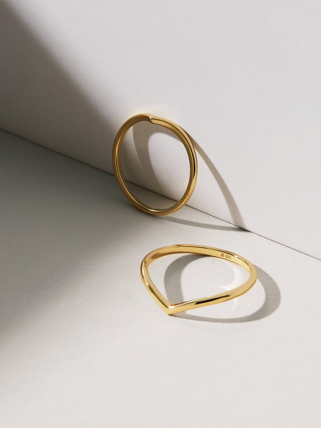 Ana Luisa Jewelry Rings Thin Bands Curved Gold Ring Valerie Silver