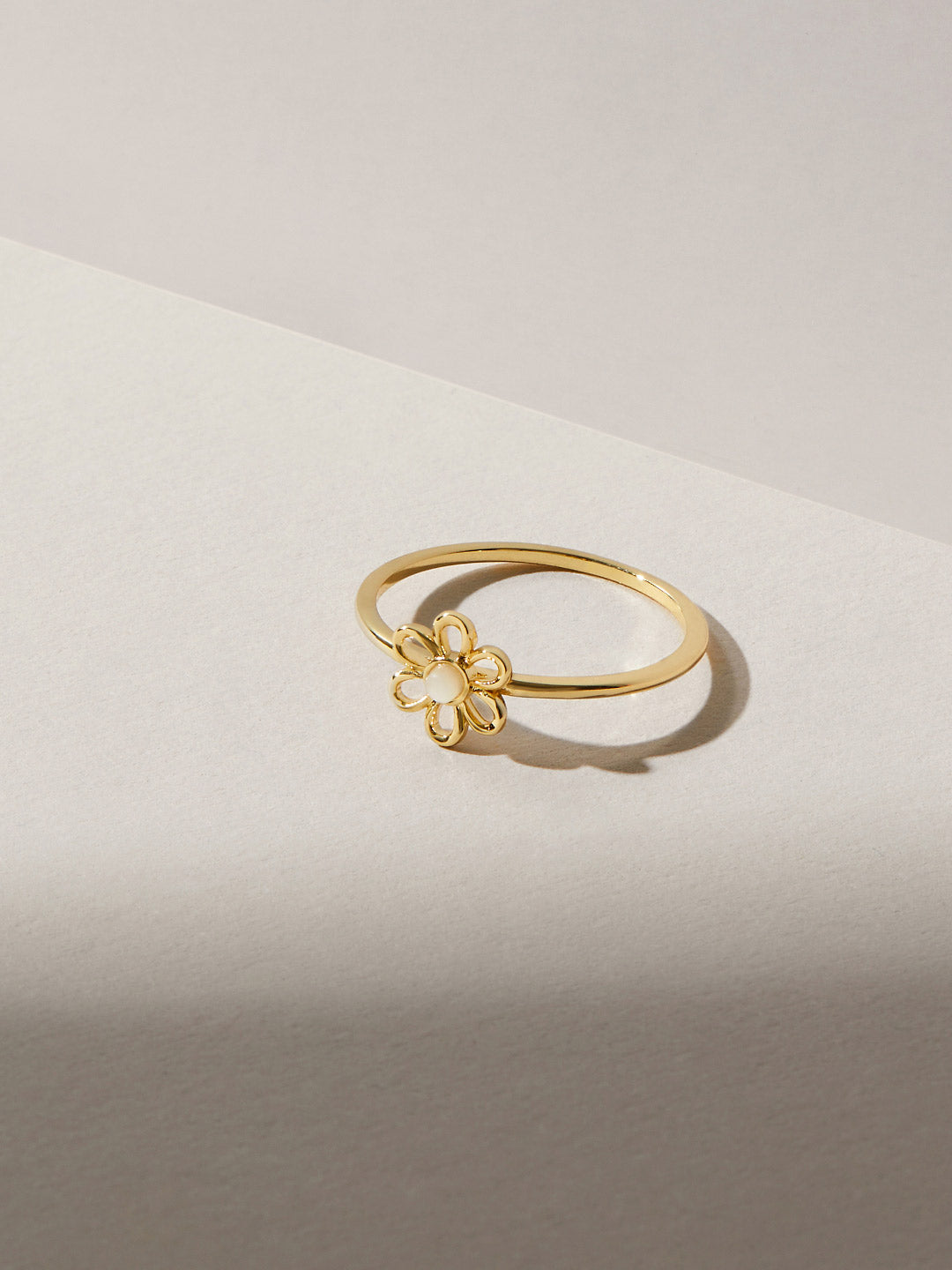 Ana Luisa Jewelry Rings Thin Bands Open Flower Ring Estella Gold
