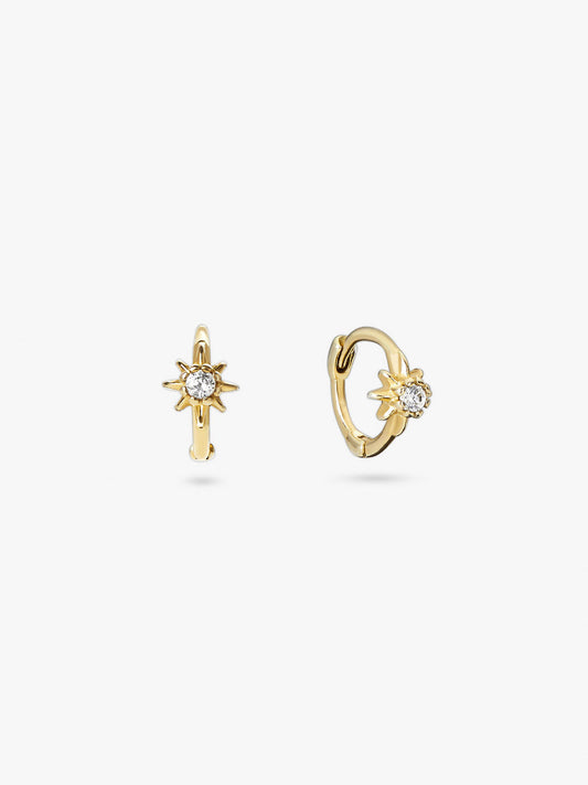 Ana Luisa Earrings Hoop Earrings Sun Huggie Hoops Elios Gold