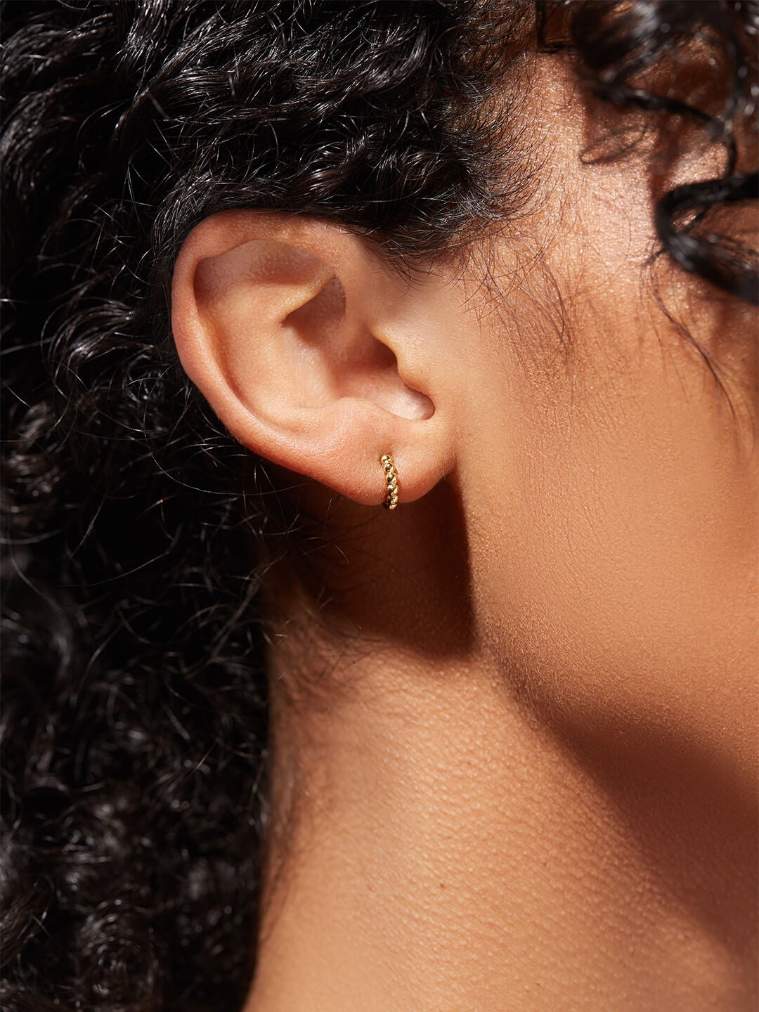 Ana Luisa Earrings Huggie Hoops Beaded Earrings Bex Mini Silver