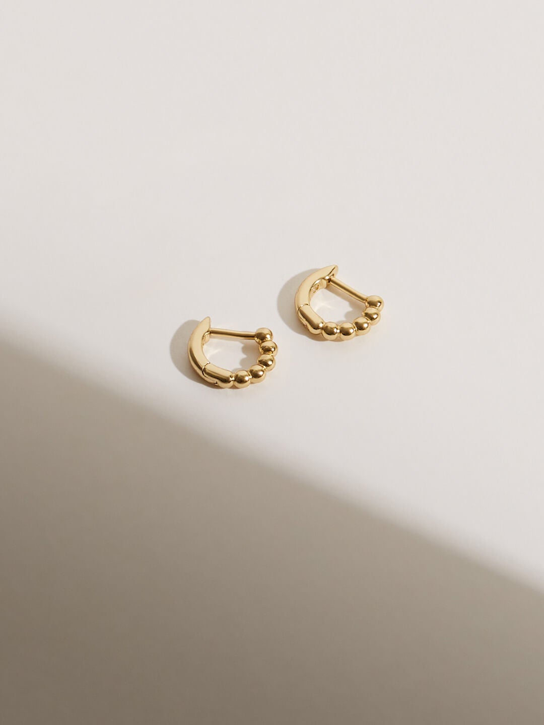 Ana Luisa Earrings Huggie Hoops Beaded Earrings Bex Mini Silver