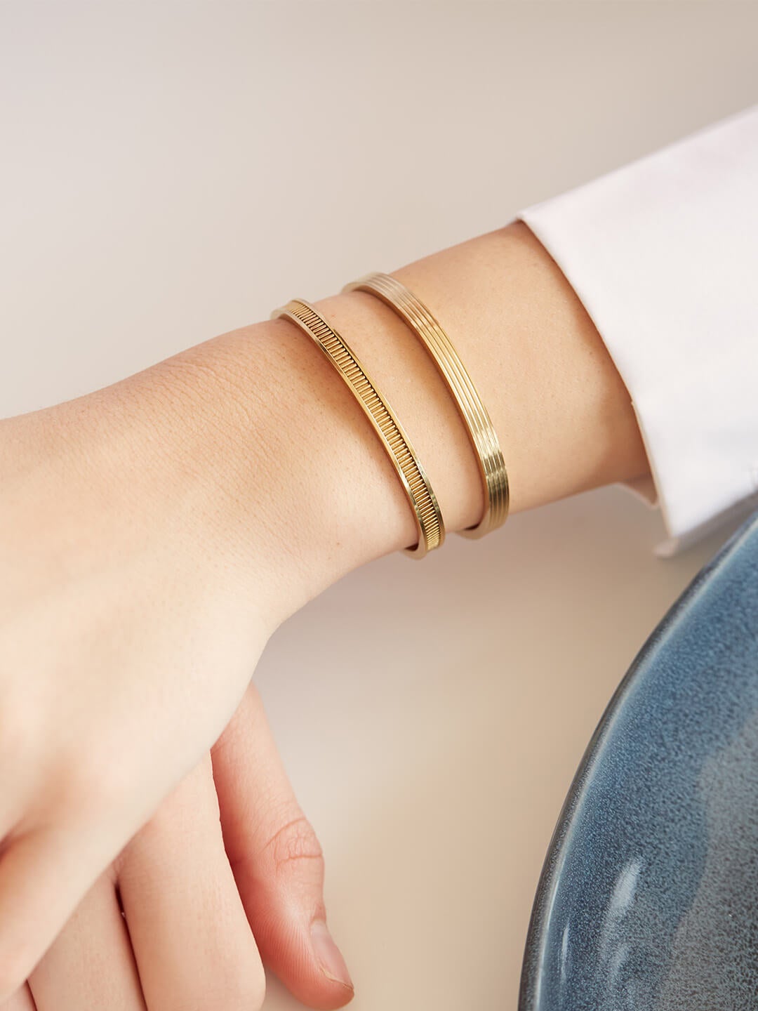 Ana Luisa Jewelry Bracelets Cuff Bracelet Threaded Cuff Meridian Stainless Steel
