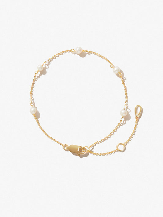 Ana Luisa Jewelry Bracelets Light Chains Pearl Station Bracelet Adelie Gold