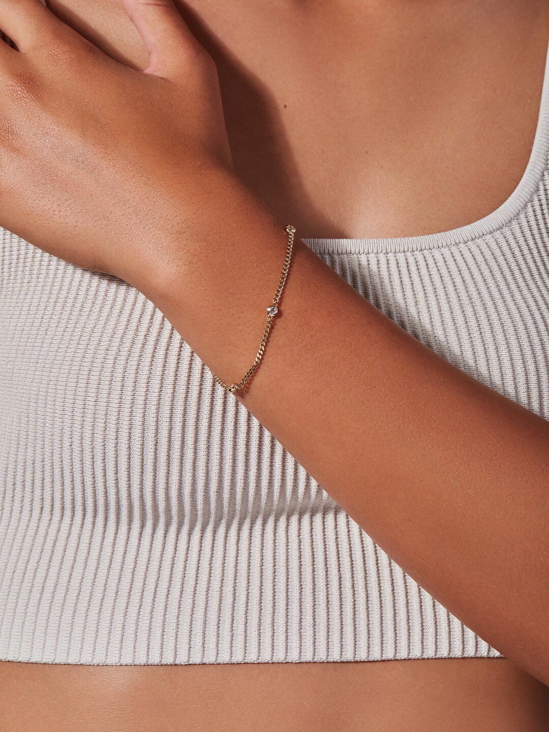 Ana Luisa Jewelry Bracelets White Topaz Gold Bracelet MIM Bracelet Gold