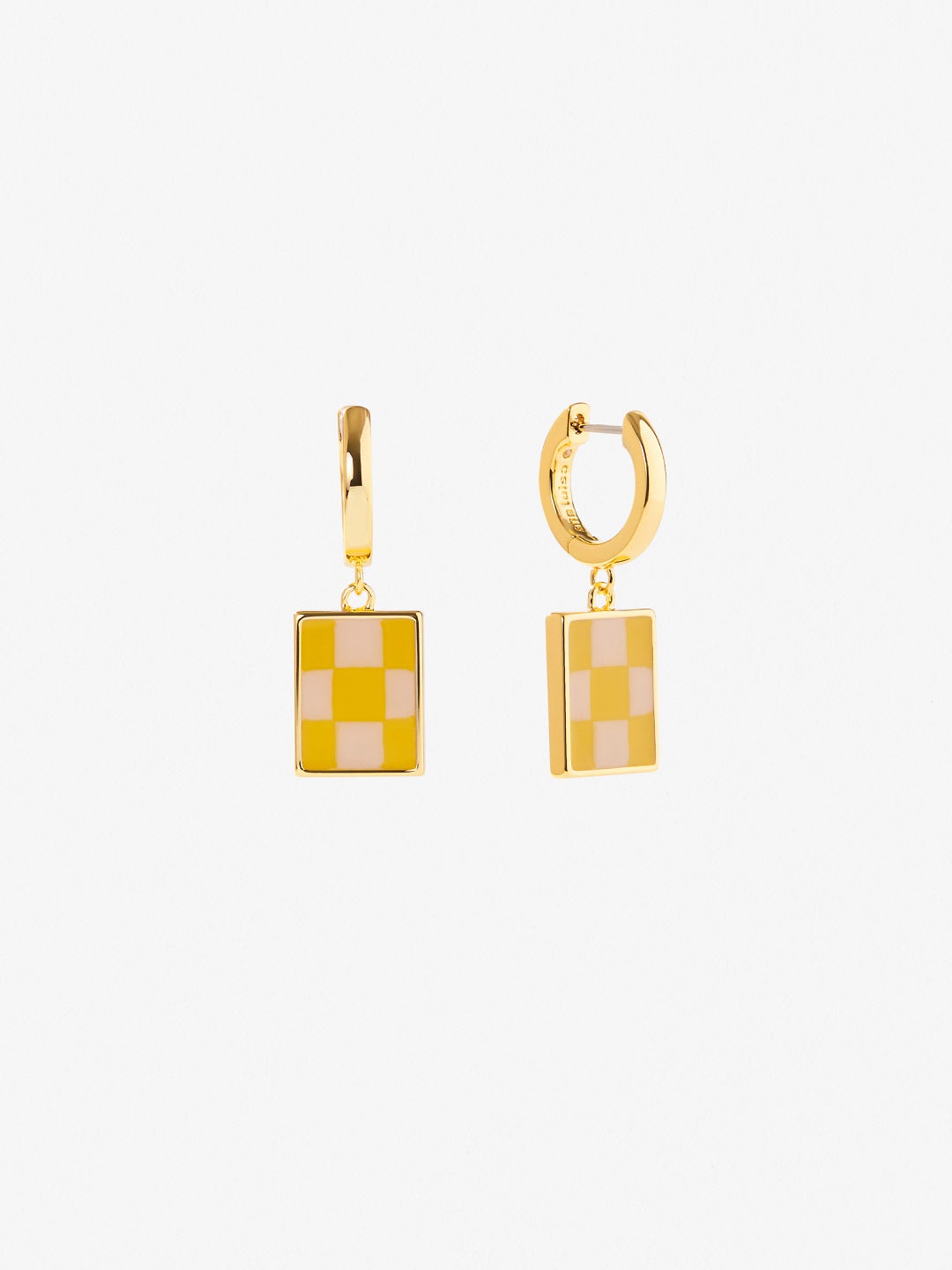 Ana Luisa Jewelry Earring Drop Enamel Drop Earrings Salome Checker Dandelion Gold
