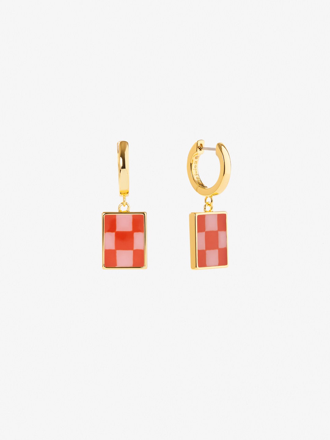 Ana Luisa Jewelry Earring Drop Enamel Drop Earrings Salome Checker Poppy Gold