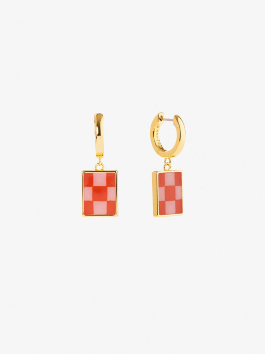 Ana Luisa Jewelry Earring Drop Enamel Drop Earrings Salome Checker Poppy Gold