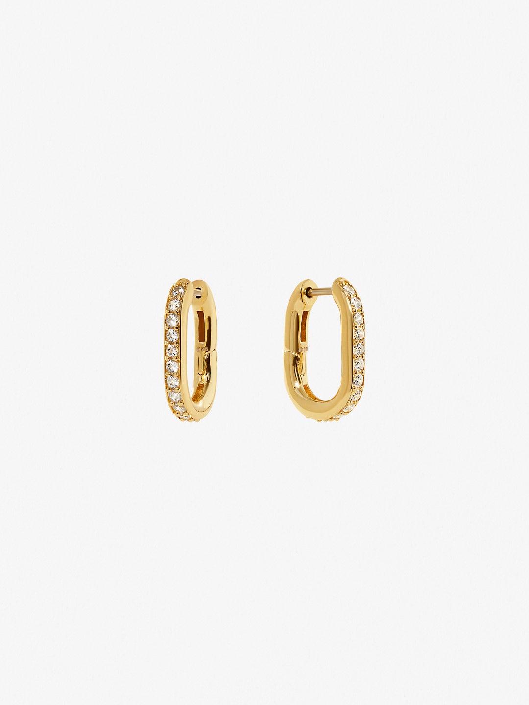Ana Luisa Jewelry Earring Huggie Small Gold Hoop Earrings Rox Pave Silver