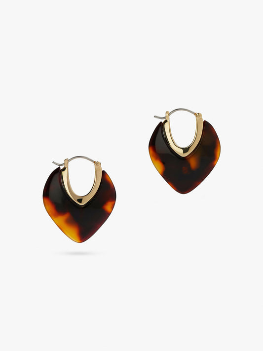 Ana Luisa Jewelry Earring Medium Hoops Statement Earrings Spencer Dark Tortoise Gold