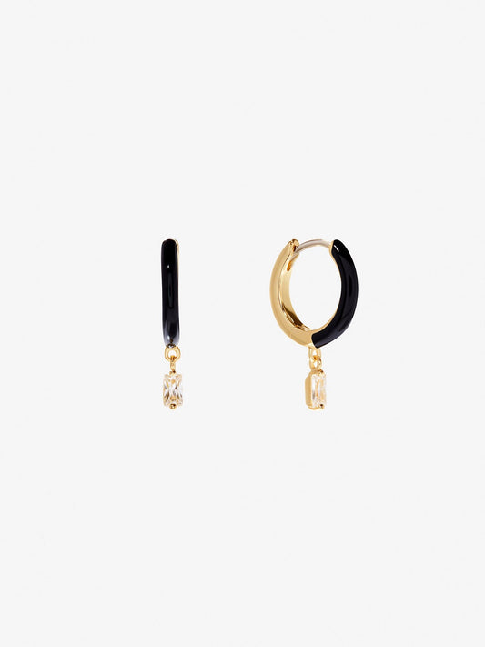 Ana Luisa Jewelry Earring Small Hoops Small Hoop Earrings Lee Black Silver