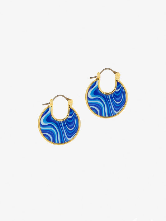 Ana Luisa Jewelry Earring Statement Earrings Hana Liquid Blue Gold