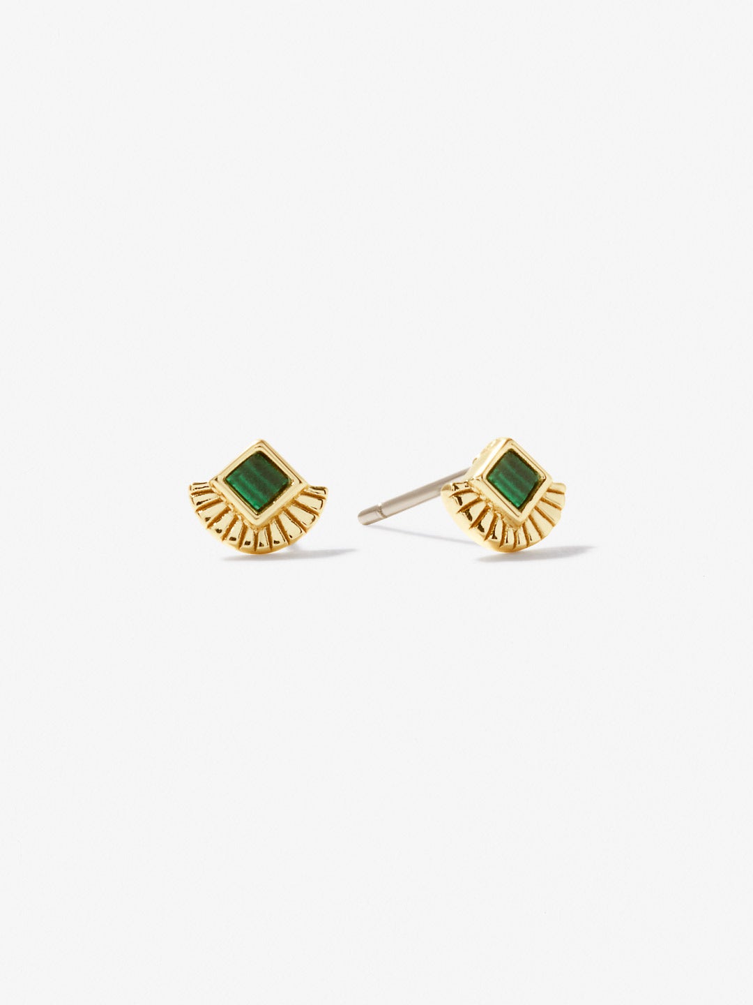 Ana Luisa Jewelry Earring Stud Fan Stud Earrings Millow Malachite Silver