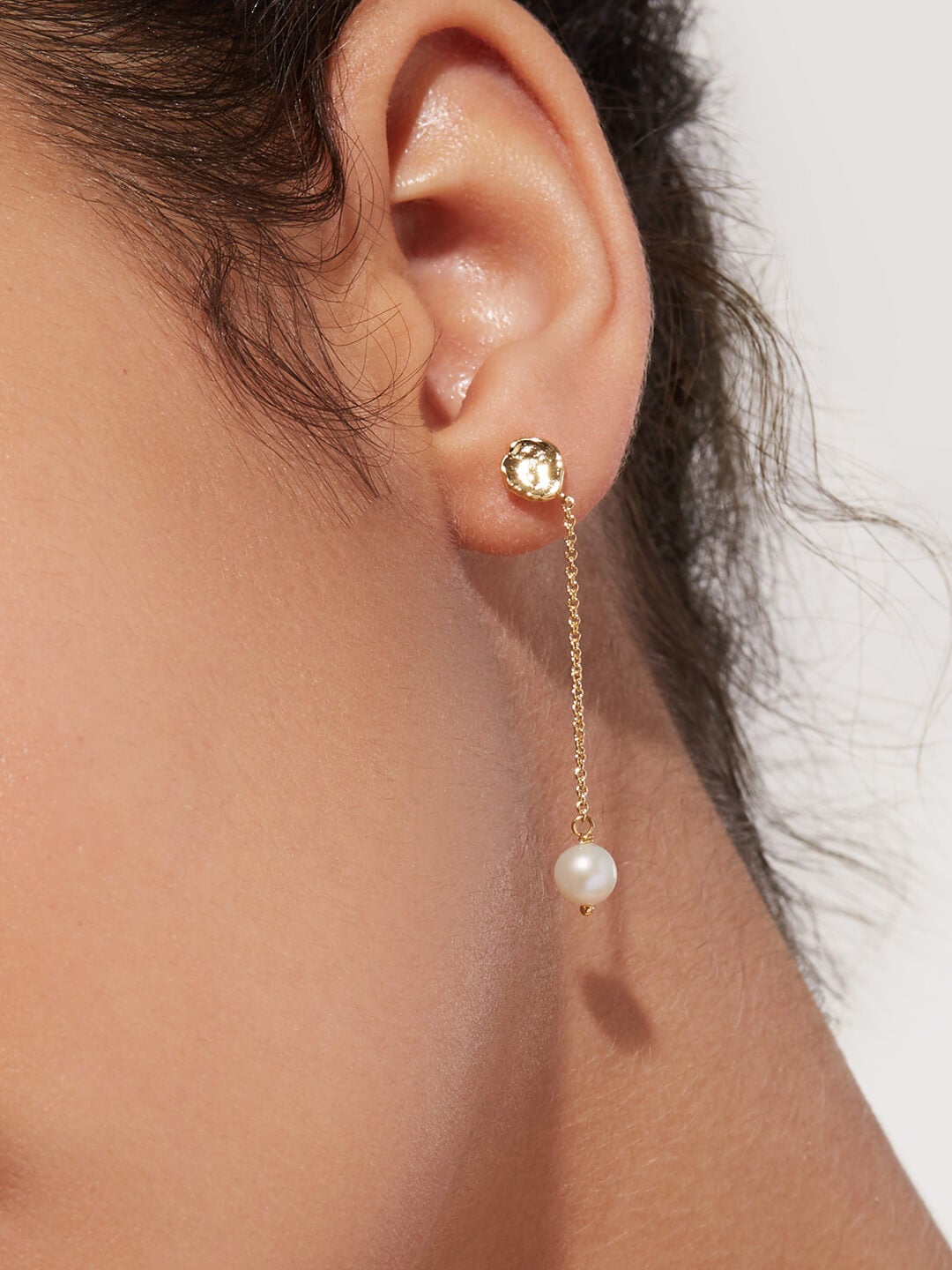 Ana Luisa Jewelry Earrings Chain Drop Pearl Earrings  Ostrica Gold