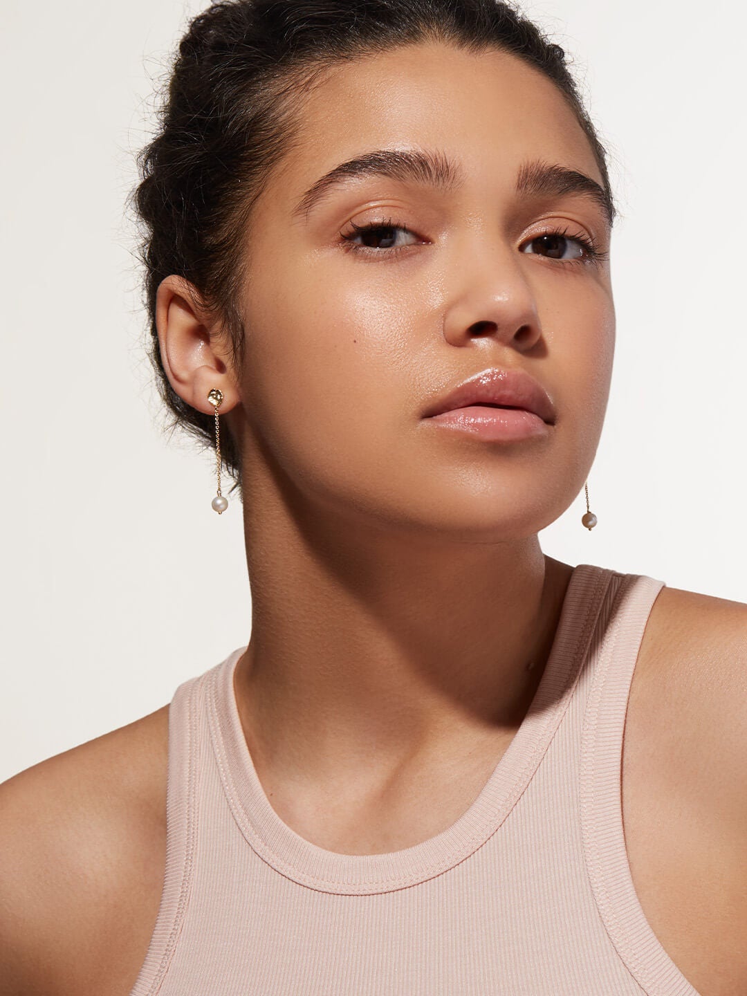 Ana Luisa Jewelry Earrings Chain Drop Pearl Earrings  Ostrica Gold