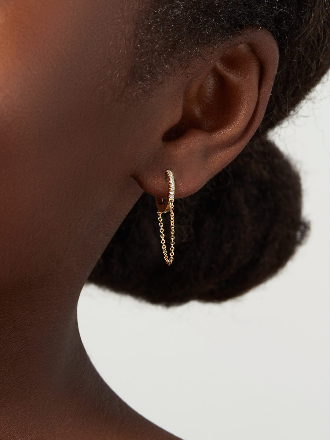 Ana Luisa Jewelry Earrings Chain Huggie Hoops Lou Silver