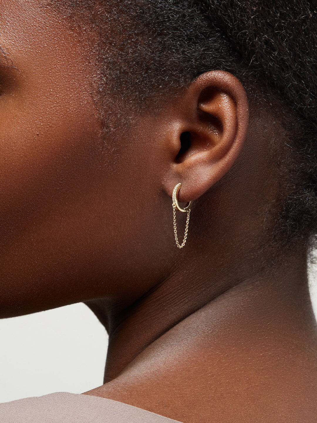 Ana Luisa Jewelry Earrings Chain Huggie Hoops Lou Silver