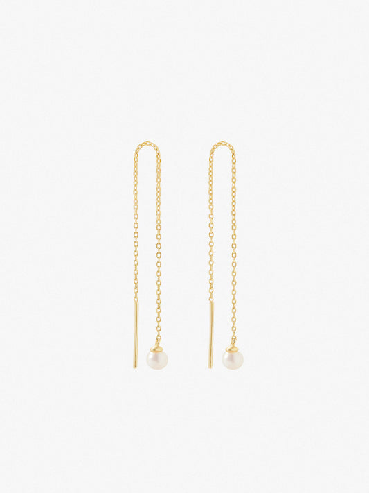 Ana Luisa Jewelry Earrings Drop Pearl Threader Earrings Abrielle Silver