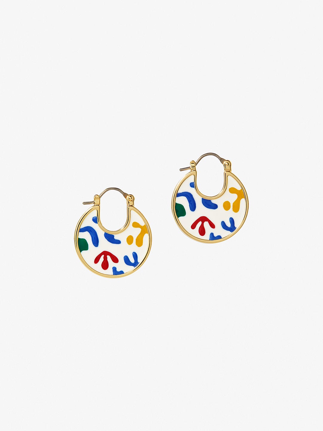 Ana Luisa Jewelry Earrings Enamel Disc Hoops Hana Collage Gold