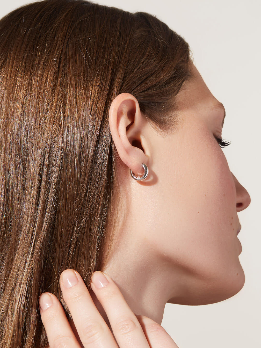 Ana Luisa Jewelry Earrings Hoop Earrings Bold Huggie Hoops Giulia Silver