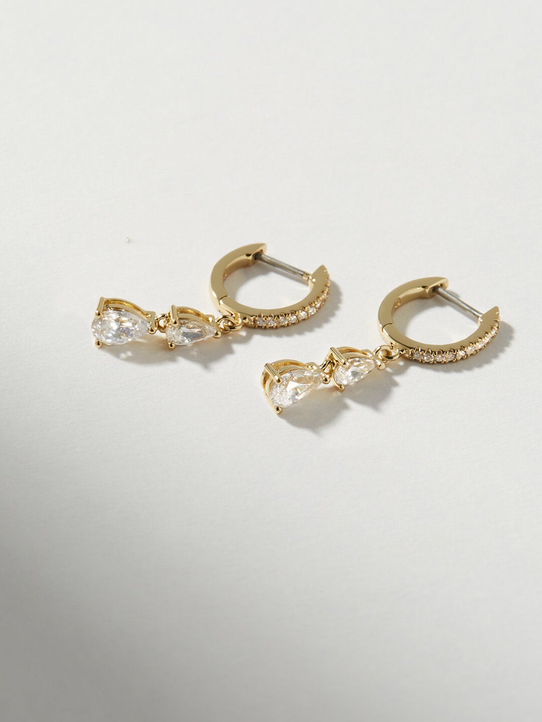 Ana Luisa Jewelry Earrings Hoop Earrings Delicate Double Drop Huggie Hoops Elise Double Gold