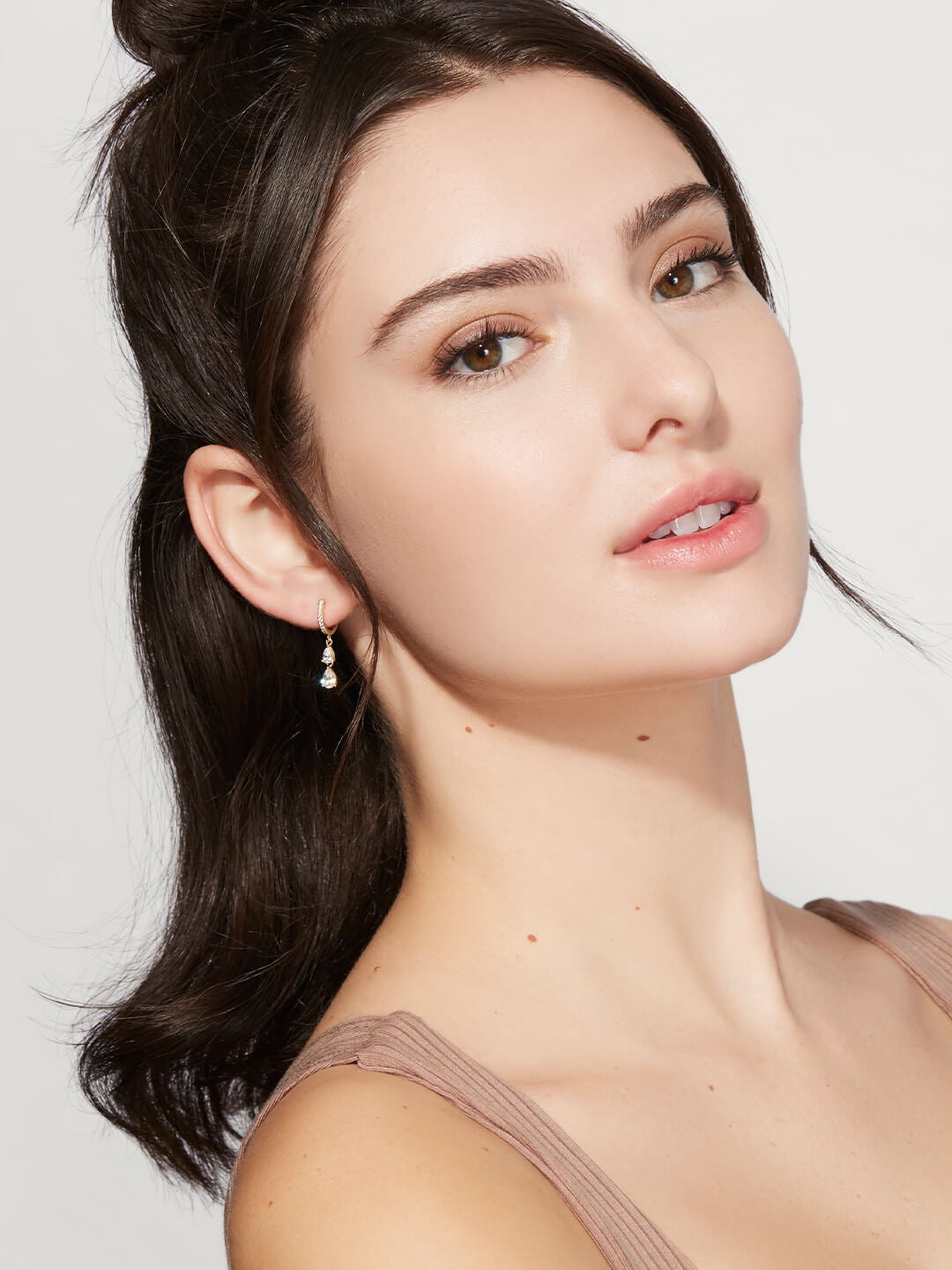 Ana Luisa Jewelry Earrings Hoop Earrings Delicate Double Drop Huggie Hoops Elise Double Gold