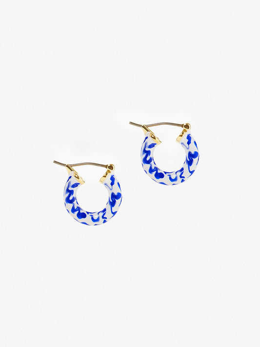 Ana Luisa Jewelry Earrings Hoop Earrings Enamel Hoop Earrings Torus Blue
