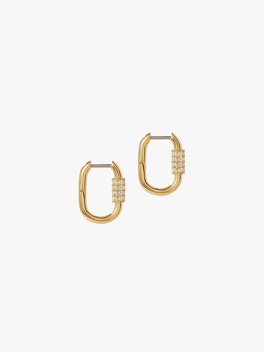Ana Luisa Jewelry Earrings Hoop Earrings Gold Hoop Earrings Rox Pave Bead Silver