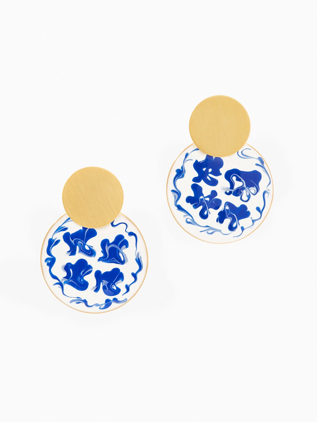 Ana Luisa Jewelry Earrings Hoop Earrings Kinoko Marble Gold Blue